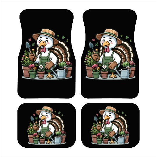 Thanksgiving Garden Turkey Gardener Vegetable Car Mats