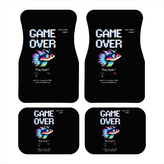 8 bit Arcade Retro Game Over Betta Fish Car Mats