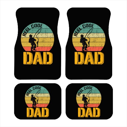 Mens Reel Cool Dad Car Mats Funny Fisherman Christmas