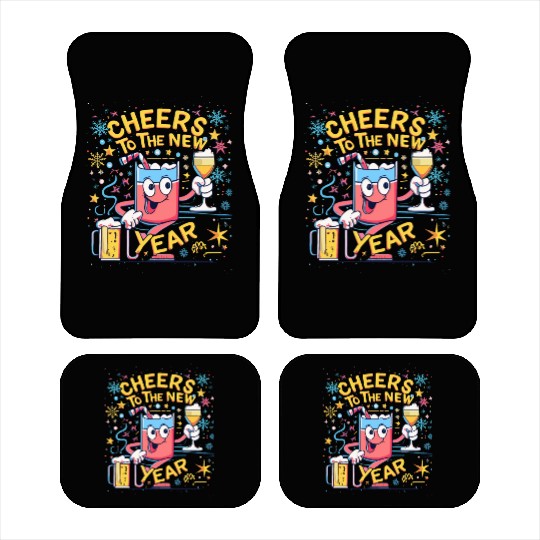 NYE Cheers To The New Year Happy Winter Holiday Car Mats