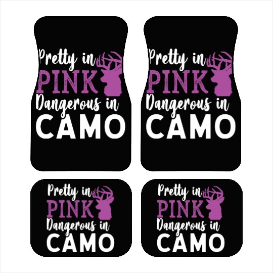 Pretty in Pink Dangerous in Camo Hunter Girl Car Mats