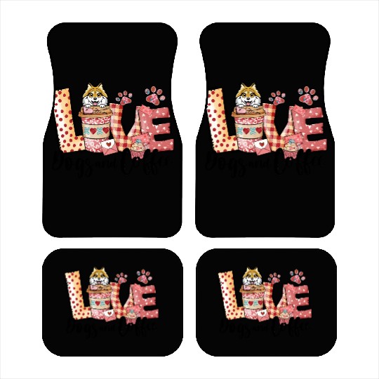 Pomeranian Dog Coffee Lover Dog Mom Valentines Da Car Mats