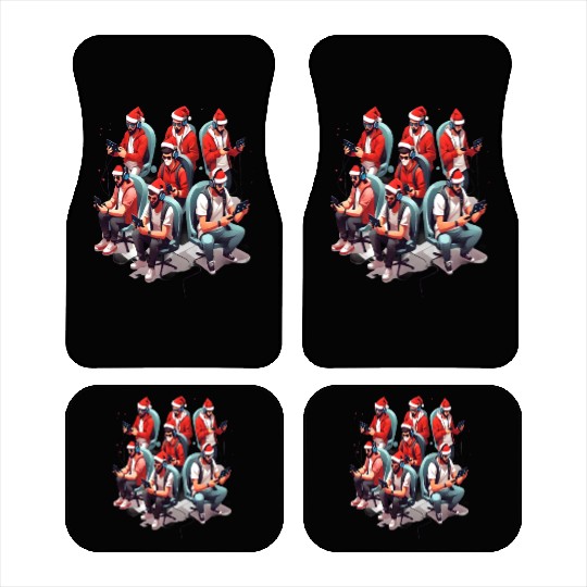 Console Claus Crew, Santa-Hat Gaming Squad Car Mats