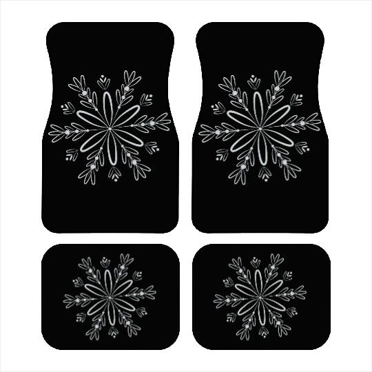 filigree snow crystal blossom in winter Car Mats