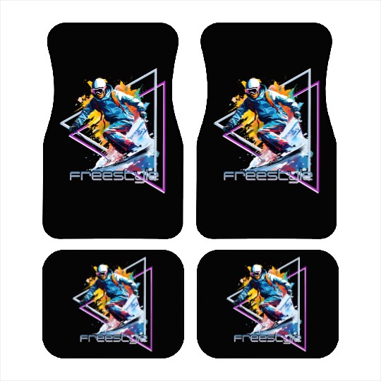 Retro Freestyle Skiing Car Mats