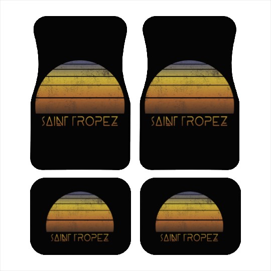 Retro Saint Tropez Sunset Vacation Souvenir Car Mats