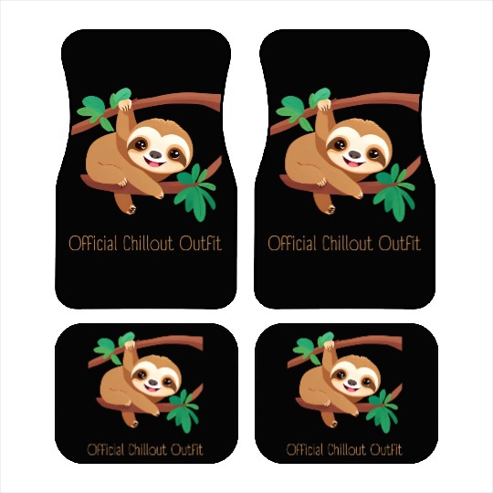 Sloth Official Chillout Outfit Car Mats