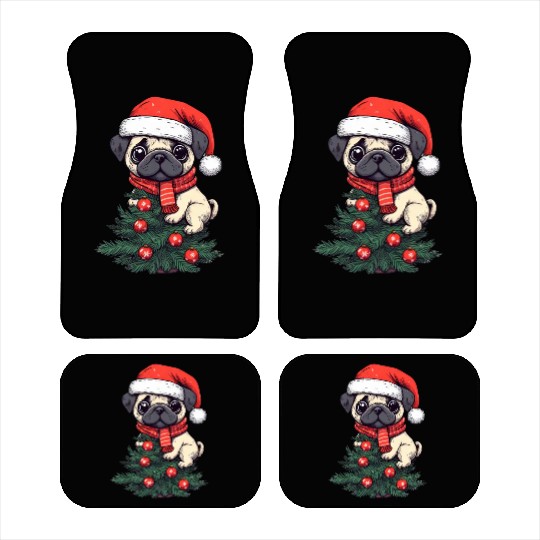 Christmas Pug - Adorable Tree Guardian Car Mats