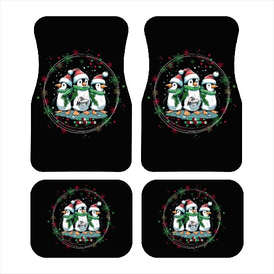 Christmas penguins Car Mats
