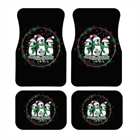 Christmas penguins Car Mats