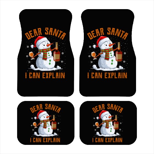 Snowman Dear Santa I can Explain Funny Snow Car Mats