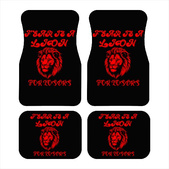 Defeating Fear with Courageous Lion Graphic. Car Mats