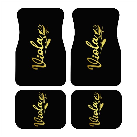 Viola Name Faux Gold Tulip Flourish Car Mats