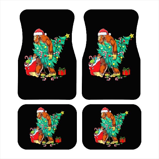Bigfoot Christmas Sasquatch Squad Crew Tree Lights Car Mats