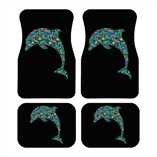 Dolphin Tropical Flower Floral Car Mats