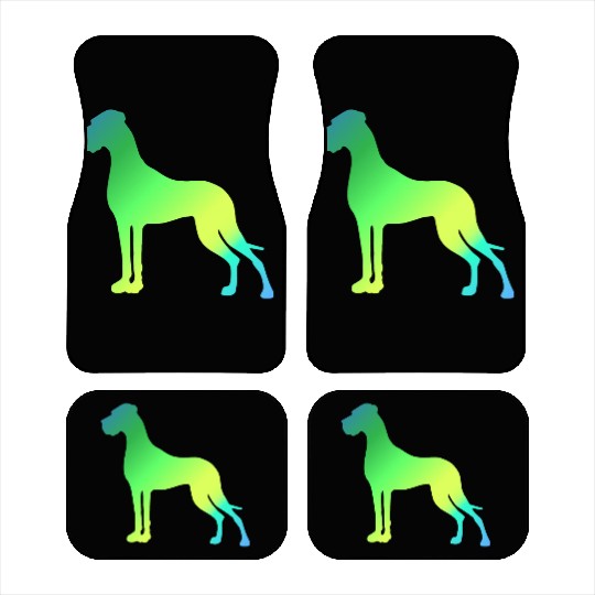 Green Yellow Great Dane Car Mats