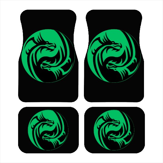 tow Dragonball in circle green and black Car Mats