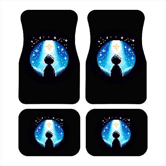 Digital Night Sky - 8-Bit Childhood Dreams Car Mats