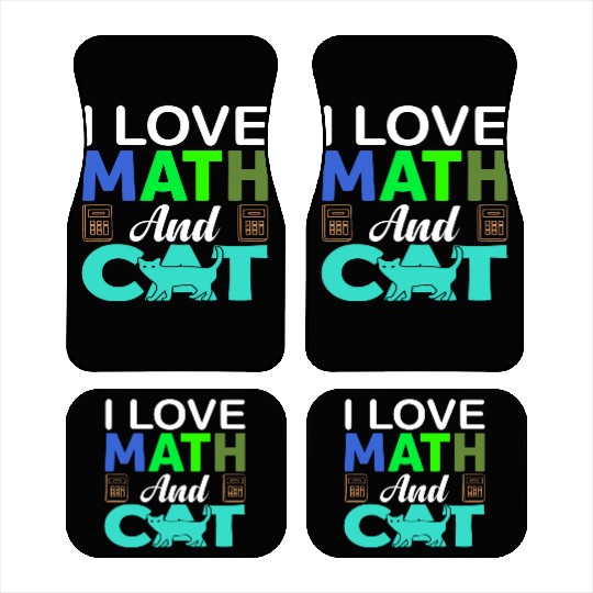 I Love Math And Cats lover Car Mats