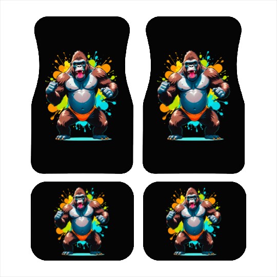 Cartoonish Gorilla Car Mats