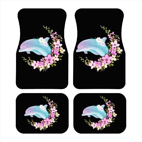 Dolphin Flower Floral Car Mats