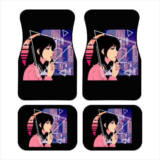 Retro 80's Japanese Lofi Vaporwave Aesthetic Sad A Car Mats