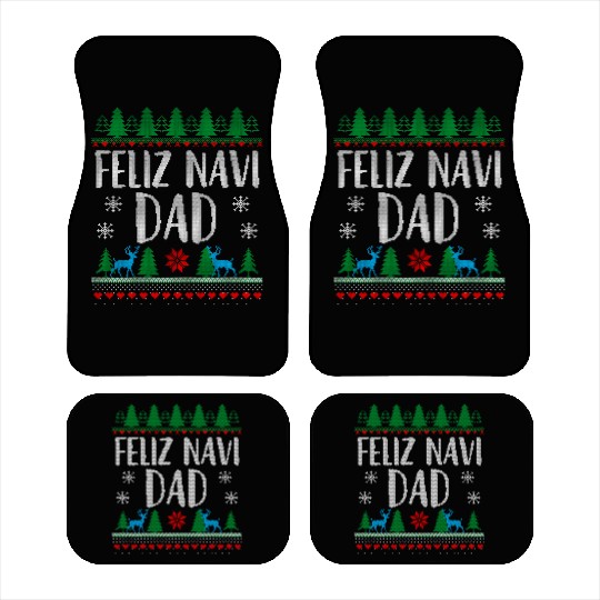 Feliz NAVIDad Funny Holiday Ugly Christmas Themed Car Mats