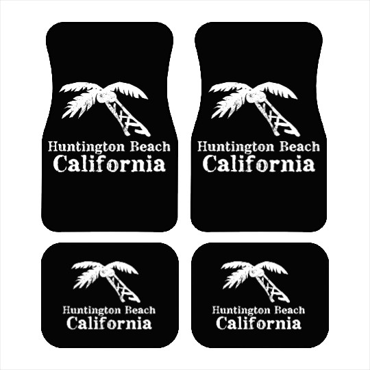 Huntington Beach California Palm Tree Souvenirs Car Mats