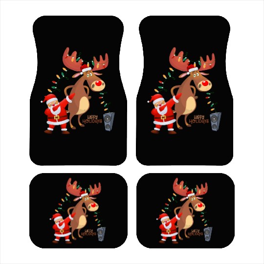 Christmas Lights Dabbing Santa Dancing Rudolph Car Mats