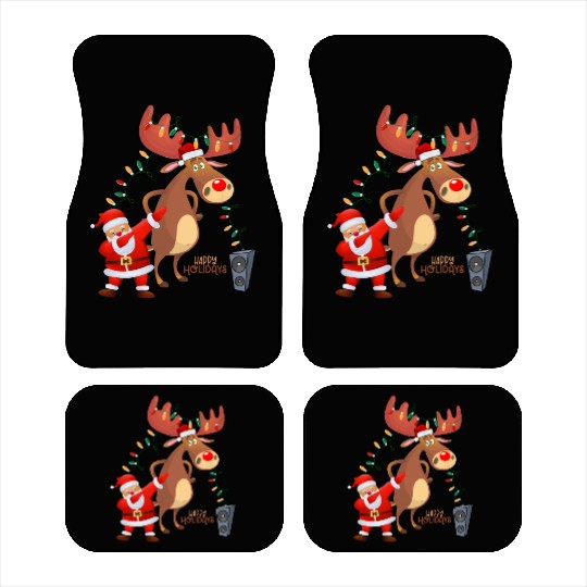 Christmas Lights Dabbing Santa Dancing Rudolph Car Mats