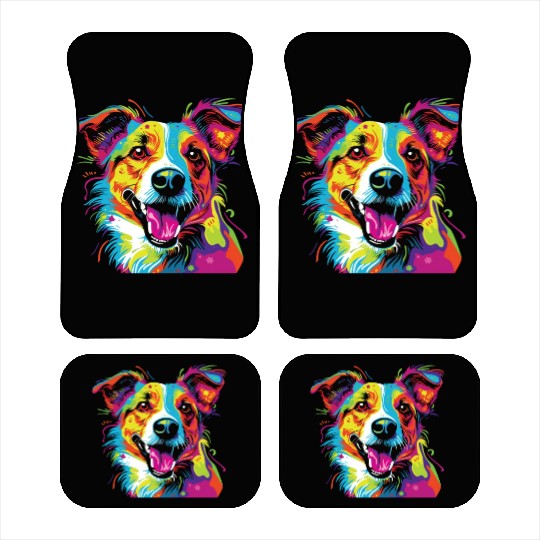 Watercolor Colorful Jack Russell Terrier Car Mats