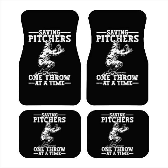 Baseball Catcher Saving Pitchers Car Mats