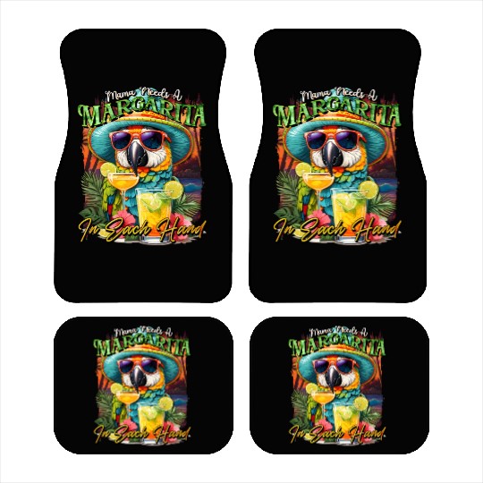 Balanced Diet is A Margarita in Eachs Hands Parrot Car Mats
