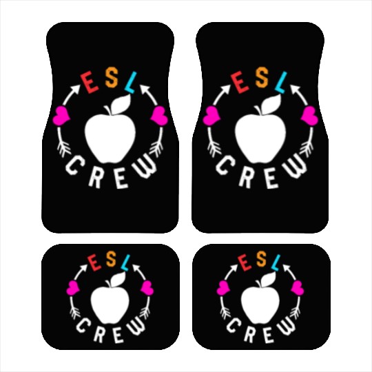 Teacher Car Mats, ESL Crew Cute Apple Pocket Car Mats,