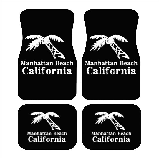 Manhattan Beach California Palm Tree Souvenirs Car Mats