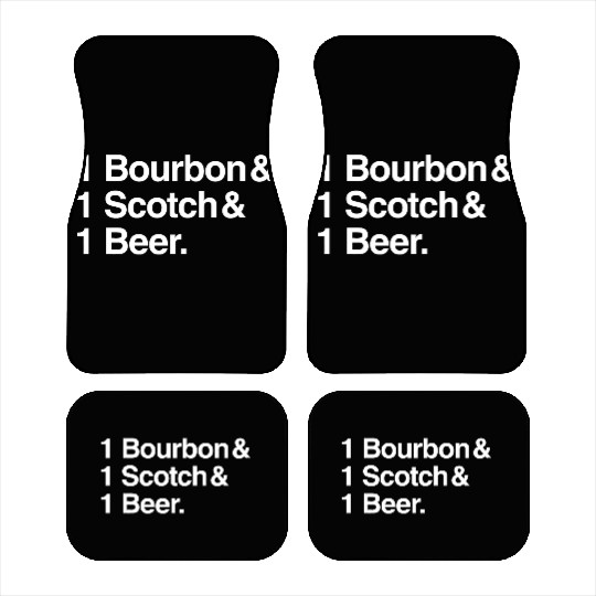 1 Bourbon 1 Scotch 1 Beer Car Mats