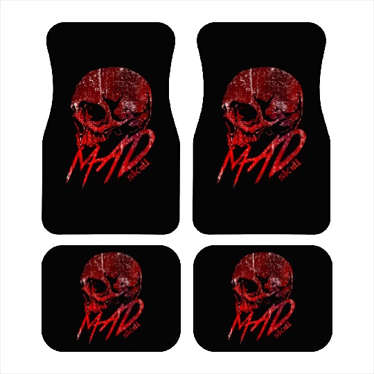 Red Skull with Lightning Graffiti Car Mats