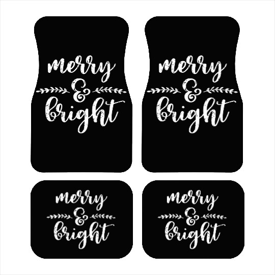 Merry And Bright Meme Funny Christmas Vintage Car Mats