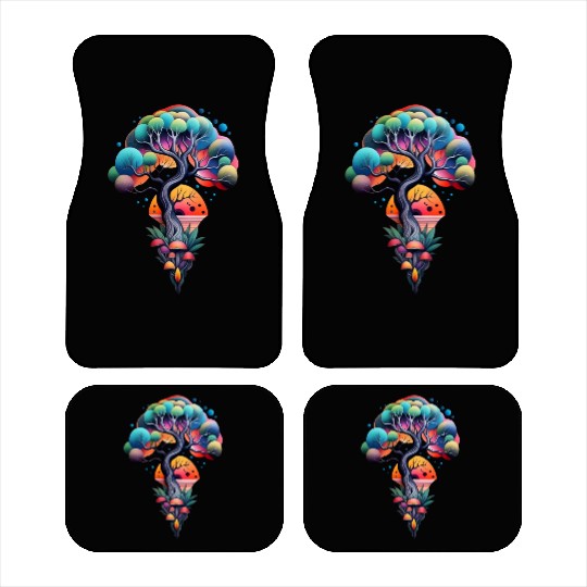 psychedelic Nature illustration Car Mats