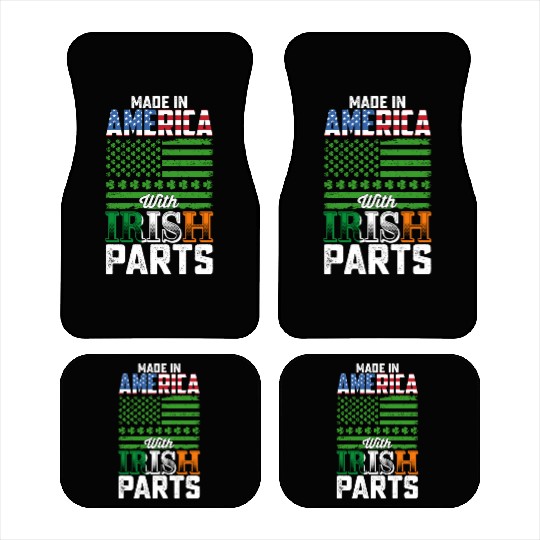Made in America with Irish Parts St Patrick's Day Car Mats