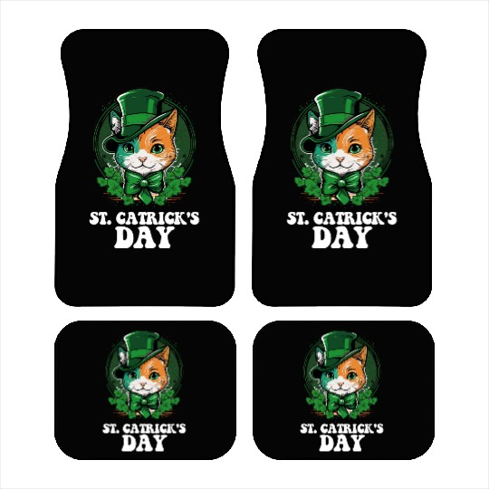 St Catricks Day Cat Lovers St Patrick's Day Car Mats