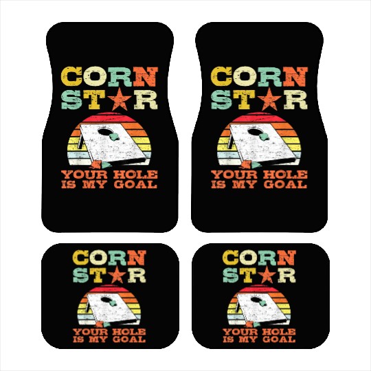 Corn Star Your Hole is My Goal Vintage Cornhole Car Mats