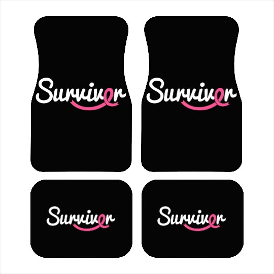 Breast Cancer Survivor K Ribbon Breast Cancer Awar Car Mats