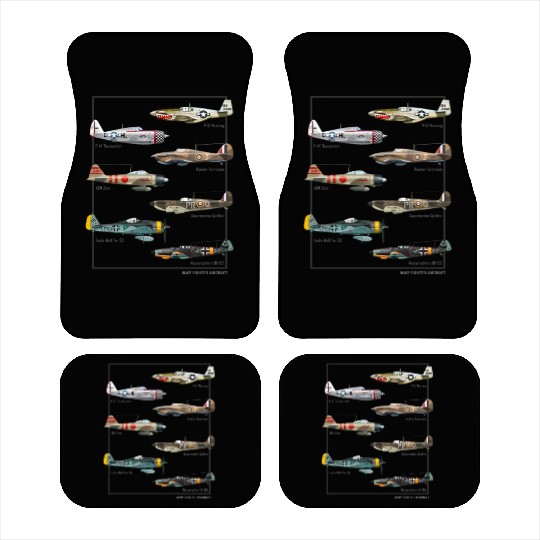 WW2 Fighter Aircraft Warbirds Car Mats