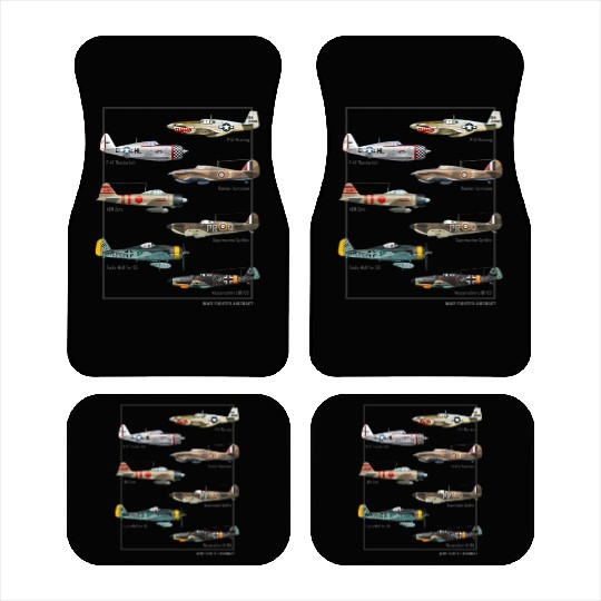 WW2 Fighter Aircraft Warbirds Car Mats