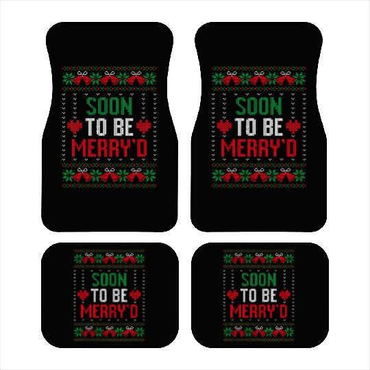 Soon to be Married Merry'd Xmas Bride and Groom Car Mats