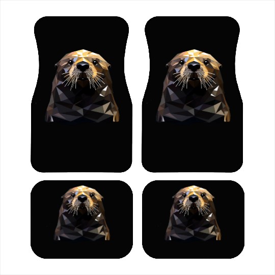 Geometric Style Sea Otter Car Mats