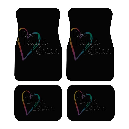 Live Laugh Lesbian LGBTQ Rainbow Heart Gay Pride Car Mats