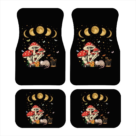 Possum Opossum Lover Owner Goblincore Mushroom Car Mats
