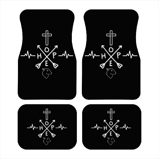 Heartbeat Hope Cross Lamb Christian Symbol Car Mats